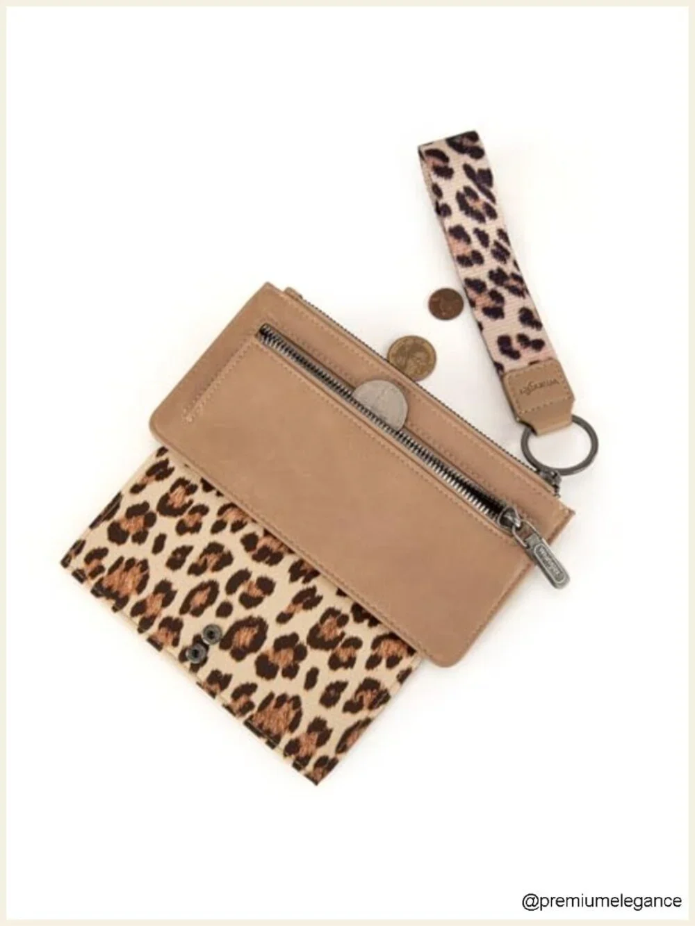 Faux Leather Wallet Wristlet with Card Slots and RFID Lining